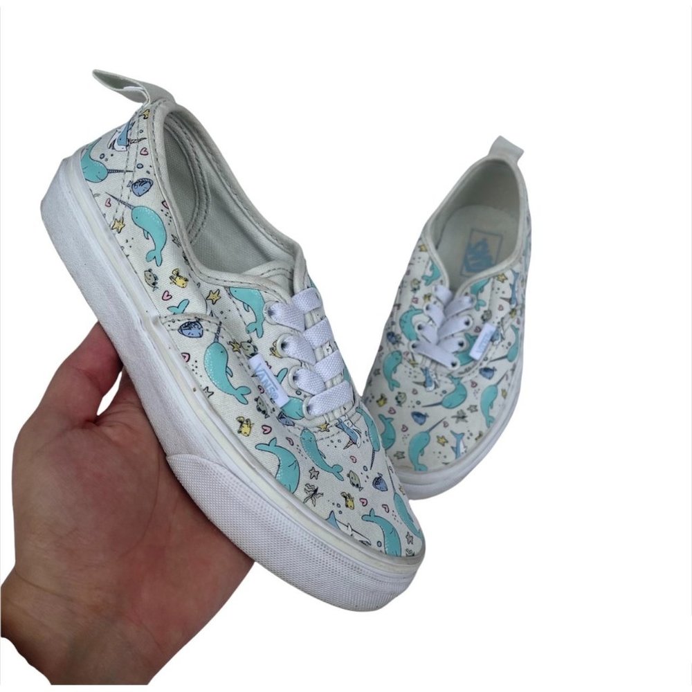 Vans Shark Party Narwhal Whale Fish Sneakers Girls 1